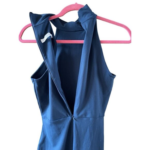 NWT Susana Monaco Dark Teal Blue Mock Neck Legging Jumpsuit Size Small - Picture 9 of 11